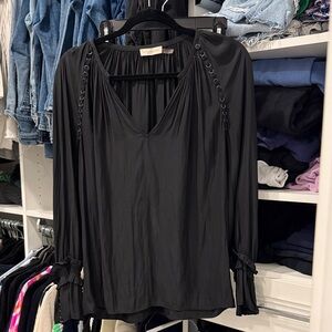 Ramy Brook Black Blouse with Eyelet Detail